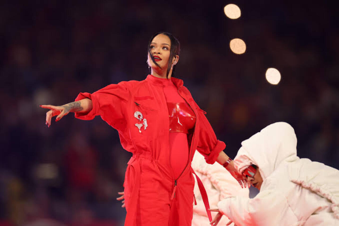 Rihana performing at Halftime