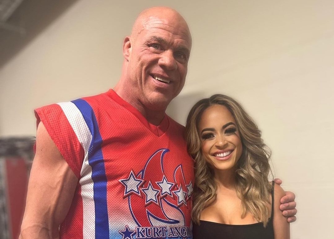 Kayla Braxton with Kurt Angle 