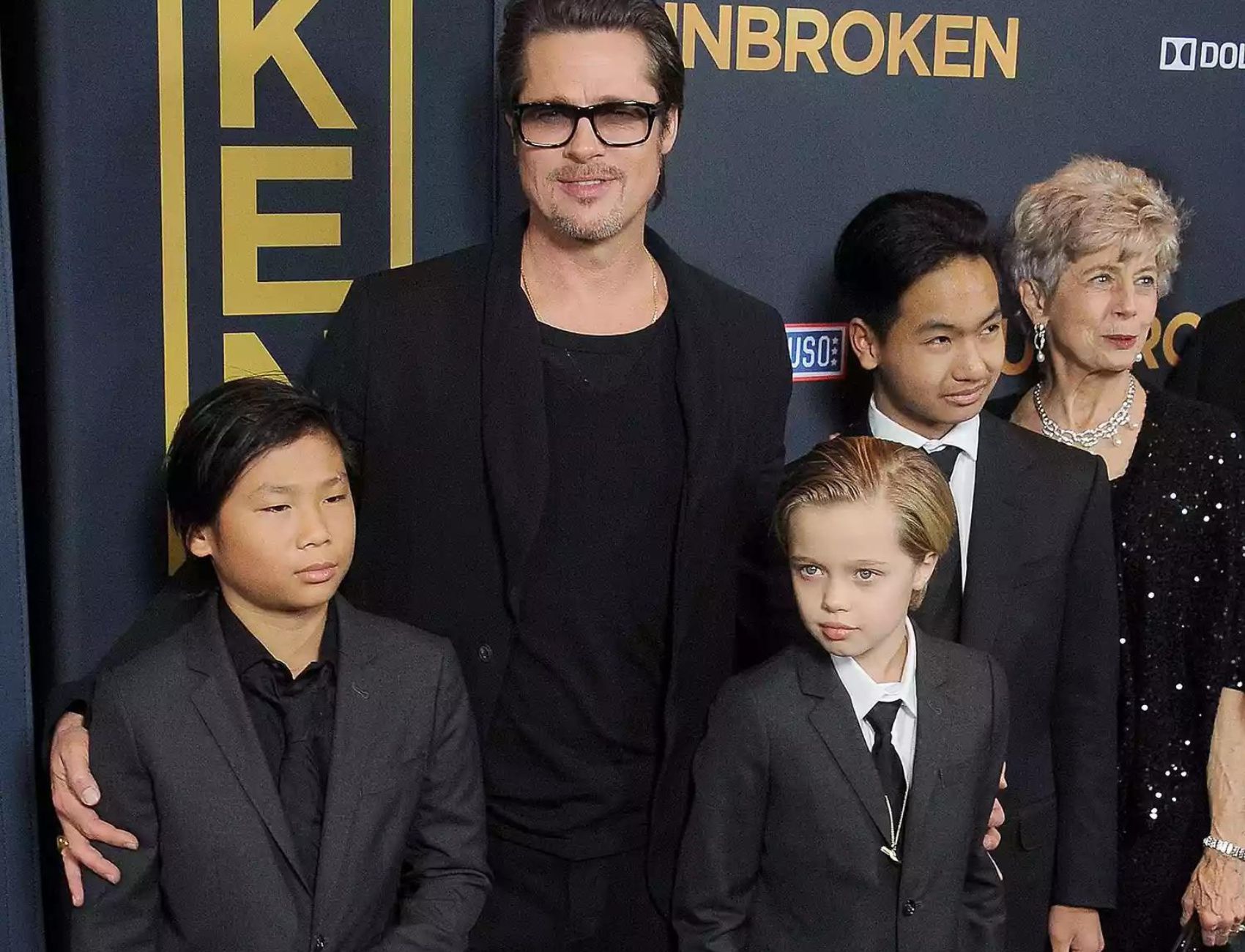 Brad Pitt With His Children