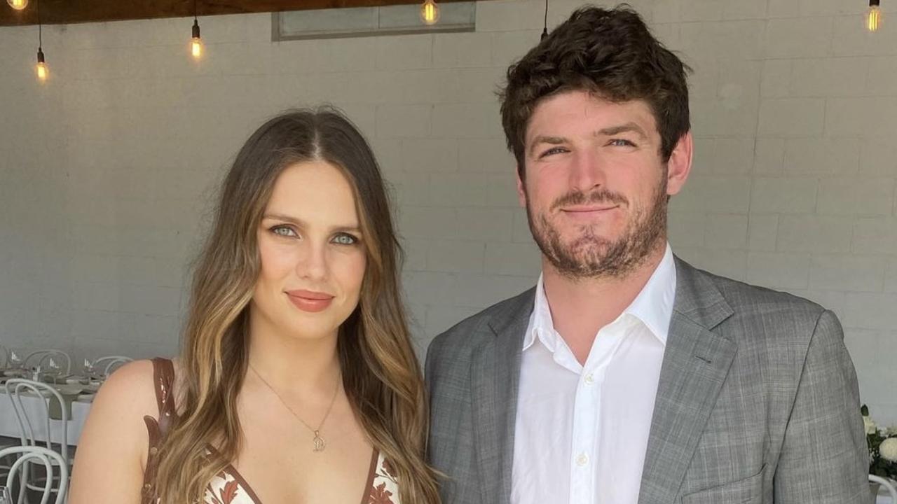 When did fans learn about Melbourne midfielder, Angus Braystaw, and Danielle Frawley's engagement? 