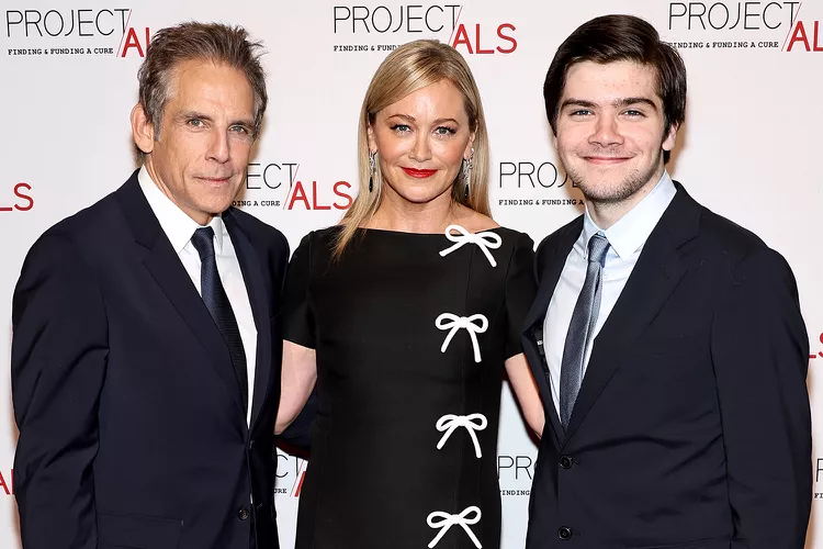 Ben Stiller, Christine Taylor and their son