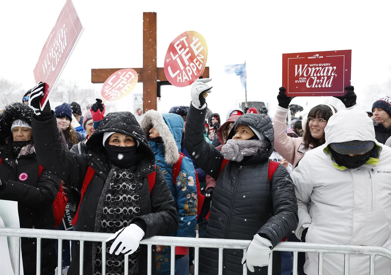 Amidst Snowfall in Washington, D.C., March for Life Protests Abortion
