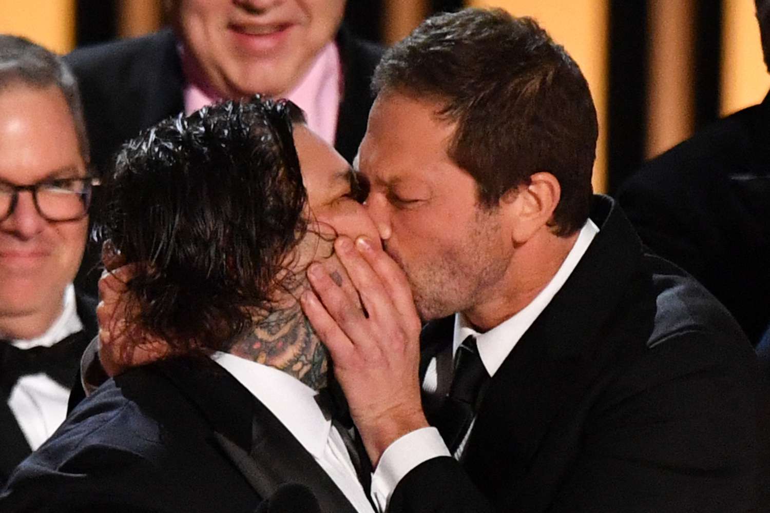 Ebon Moss-Bachrach of 'The Bear' Shares a Kiss with Matty Matheson Following Victory in Best Comedy Series Category