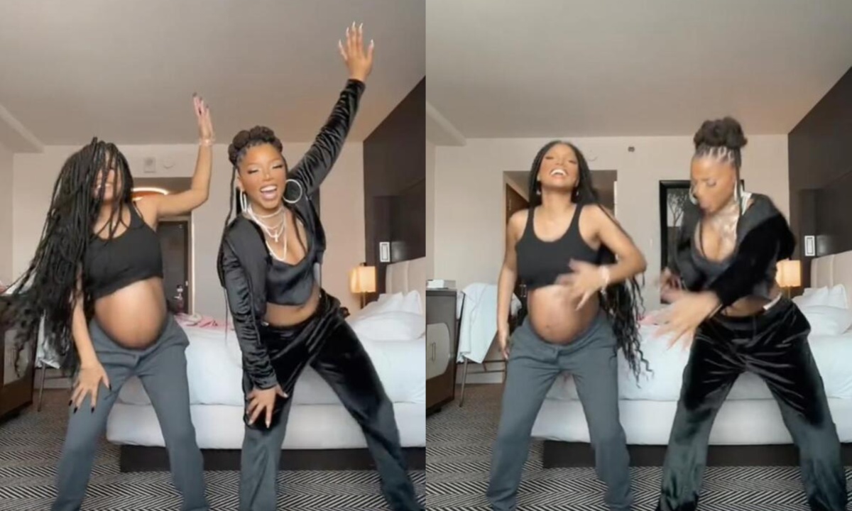 Halle Bailey Reveals Her Exposed Baby Bump in Twerking Video with Sister Chloe Before Private Birth