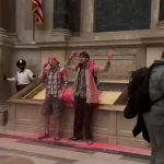 JOBOB: US Constitution display case defiled with pink powder by climate protesters