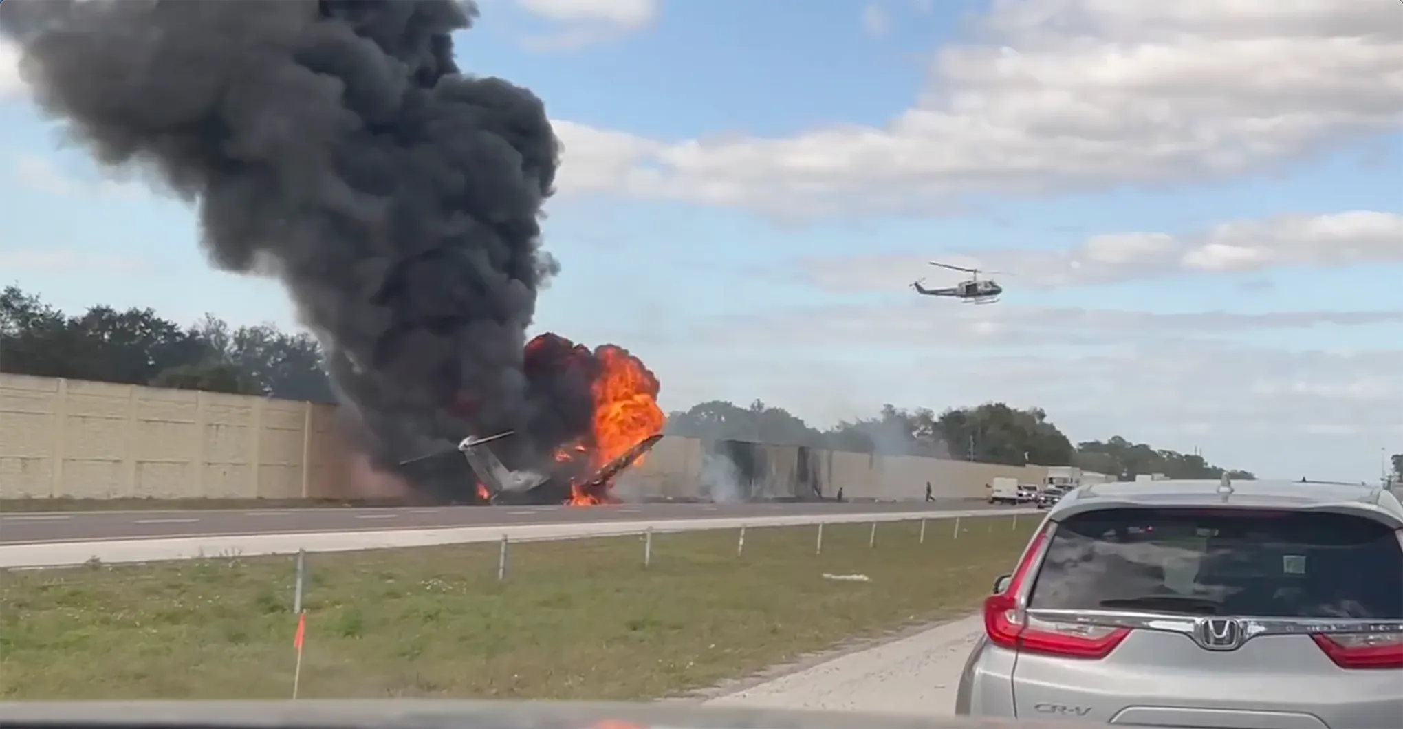 Private Jet Collides with Florida Highway, Ignites in Flames, Killing Two Lives