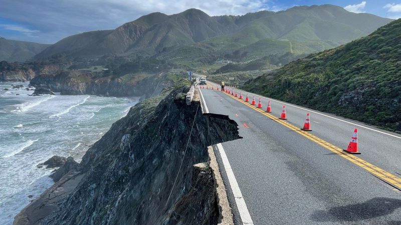 Part of famed California highway crumbles into ocean…